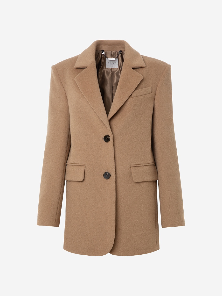 Пальто-жакет из шерсти с мембраной