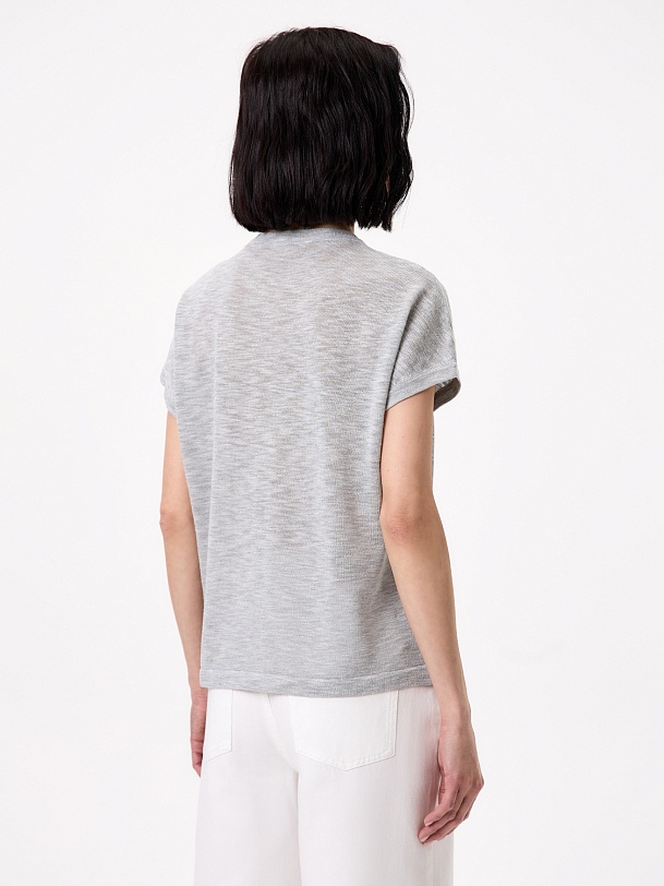 Джемпер из вискозного трикотажа со стразами