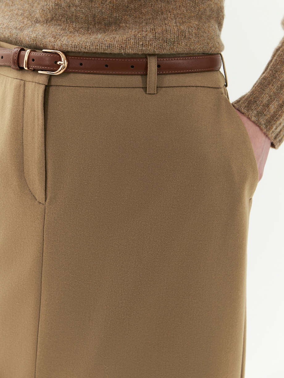 Юбка миди из шерстяной ткани