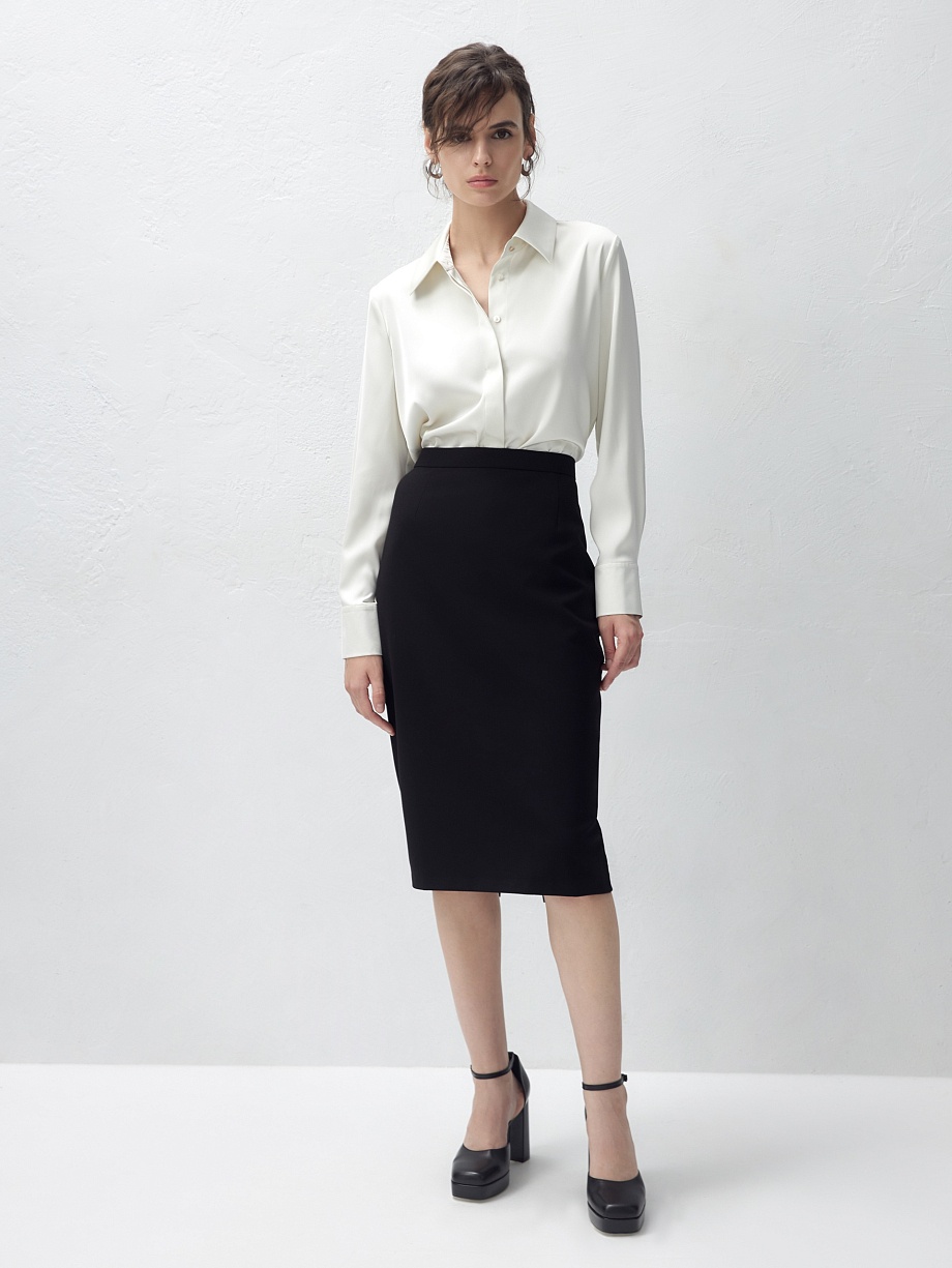 Юбка миди из костюмной ткани