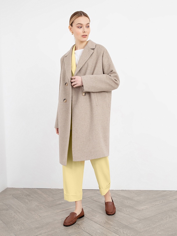 Шерстяное демисезонное пальто с мембраной