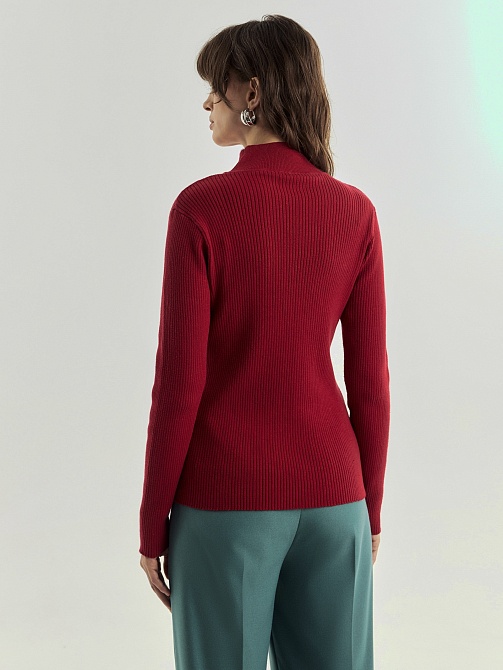 Вязаный джемпер из хлопка с воротником