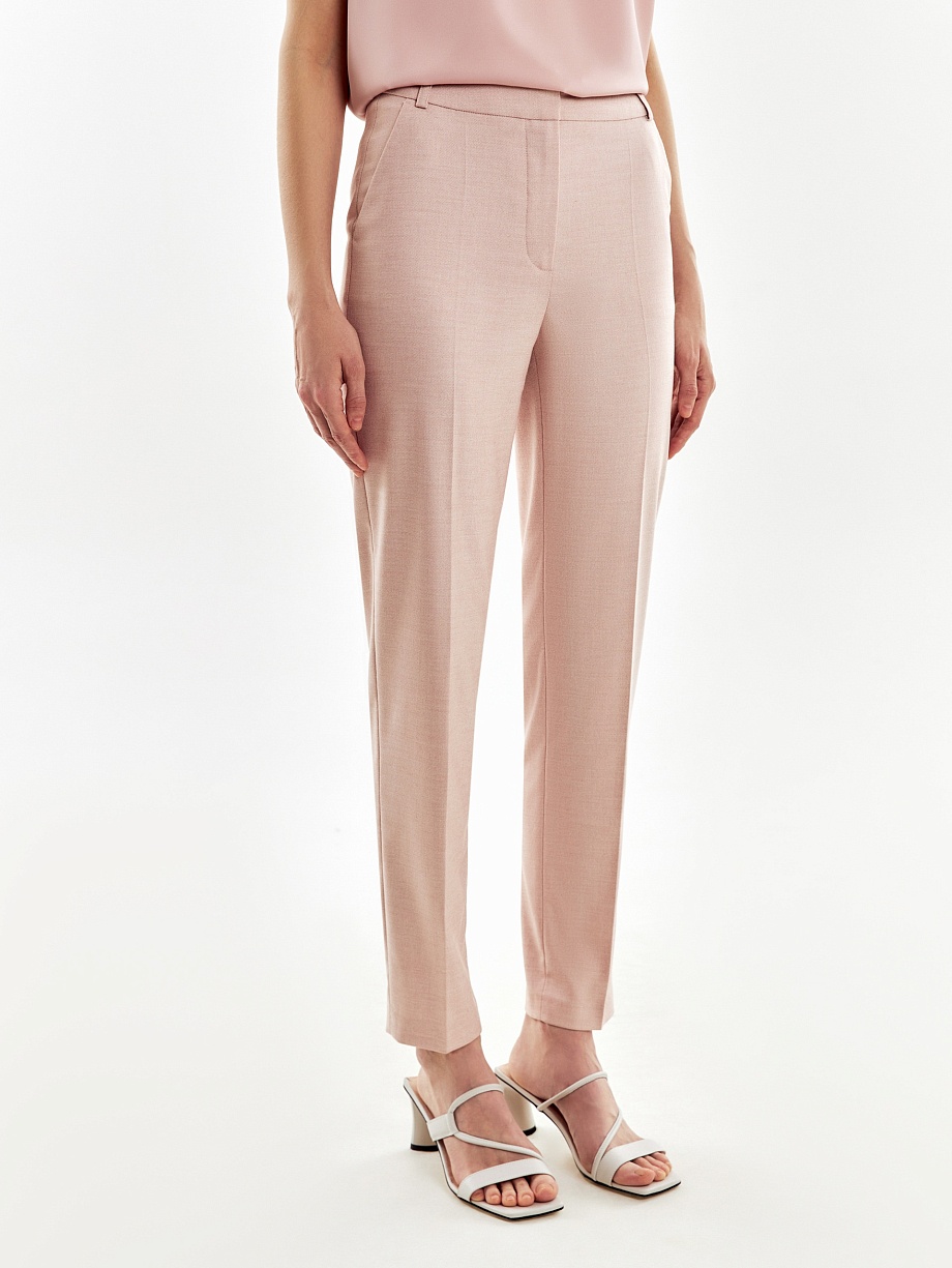 Брюки со стрелками из текстурной костюмной ткани