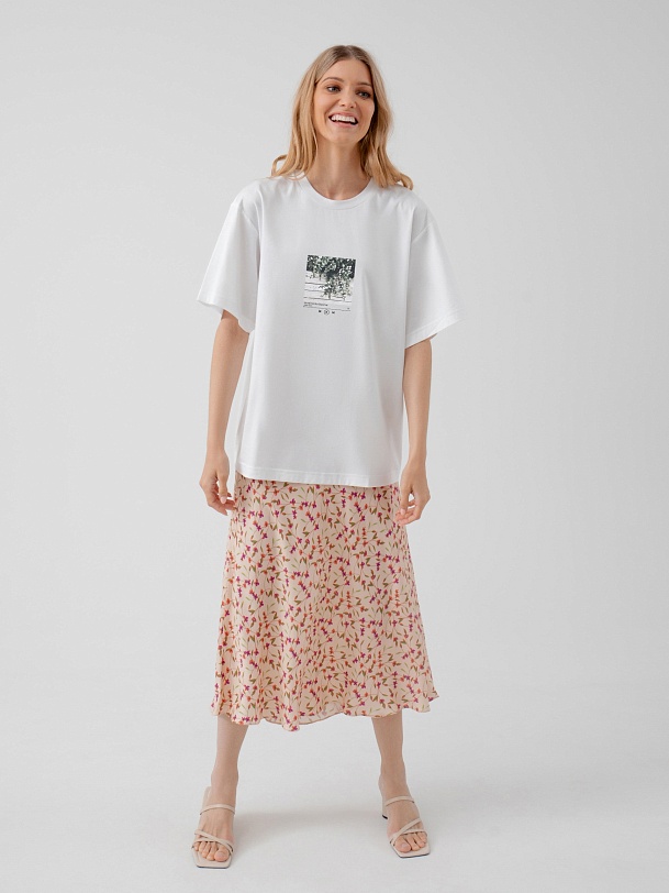 Романтичная юбка-трапеция из 100% вискозы