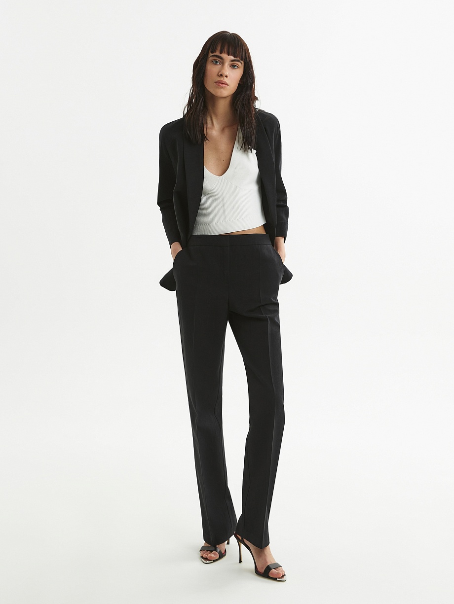 Брюки классические из хлопка и льна