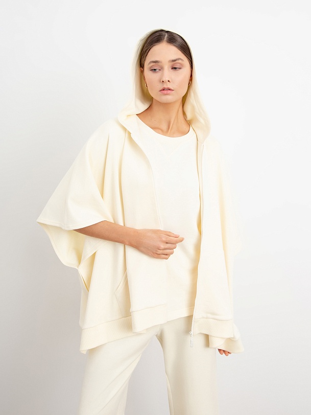 Толстовка-пончо женская с капюшоном