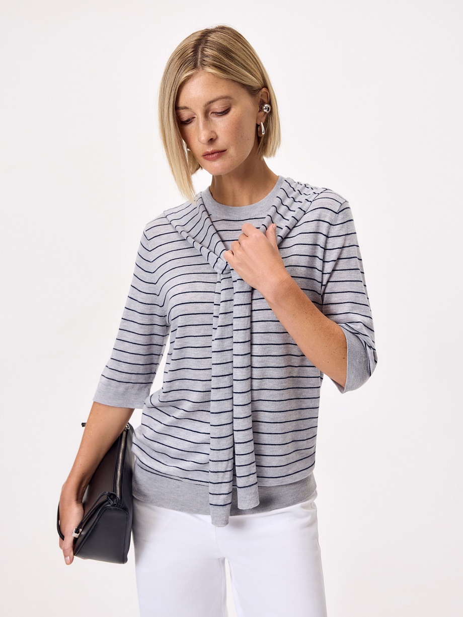 Вязаный джемпер с воротником гюйс