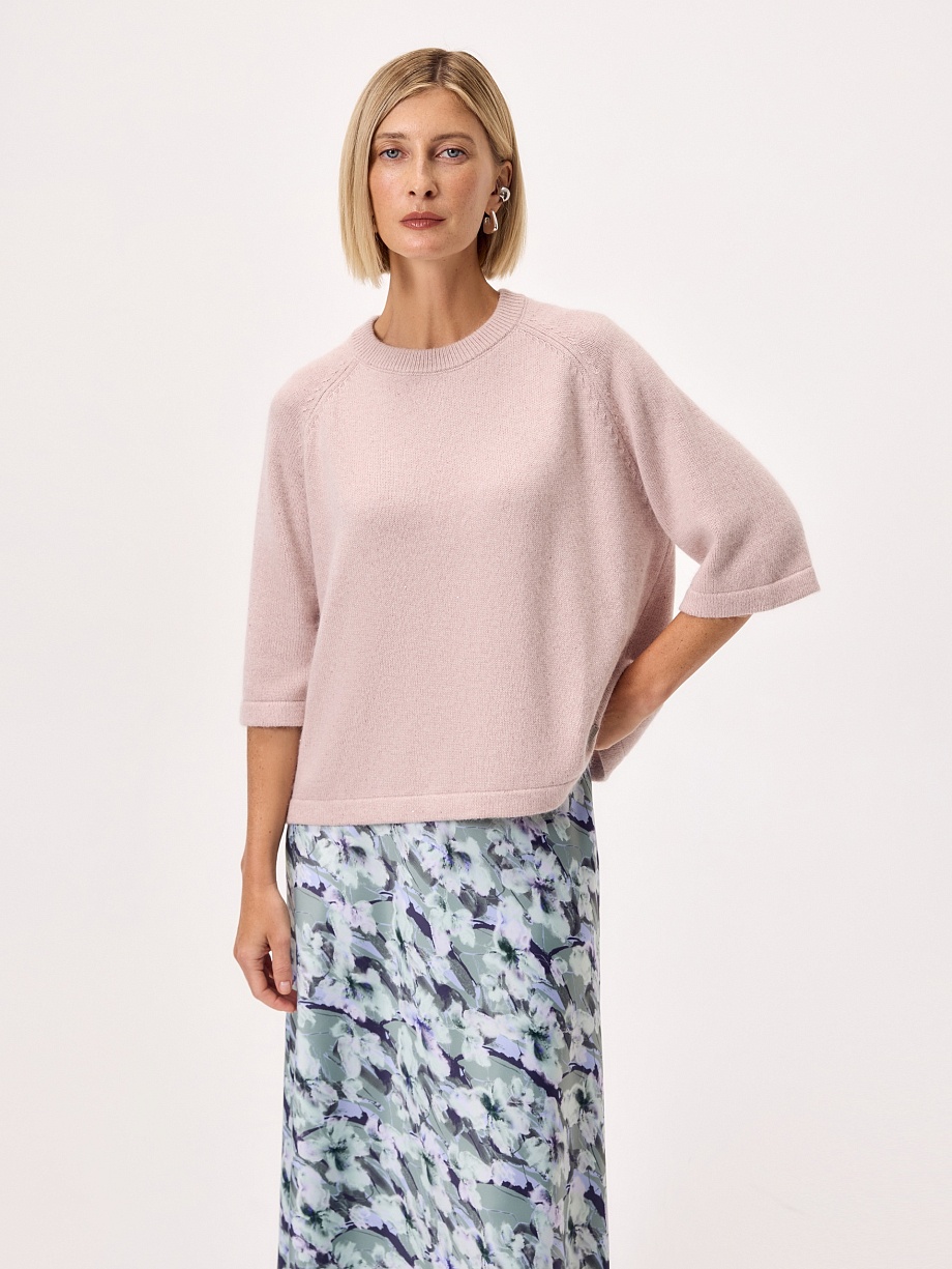 Джемпер из смесовой пряжи с ангорой и люрексом