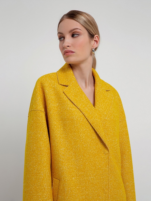 Двубортное шерстяное пальто прямого силуэта