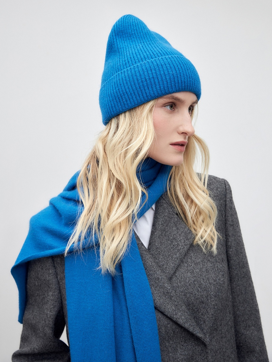 Широкий мягкий шарф с шерстью и ангорой