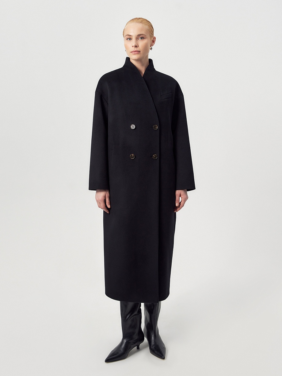 Пальто из шерсти с мембраной и утеплённой спинкой