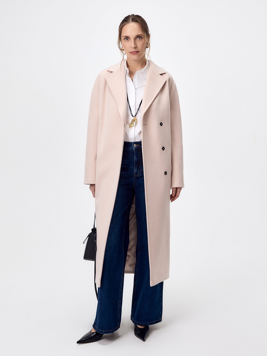 Демисезонное пальто из 100% шерсти с мембраной