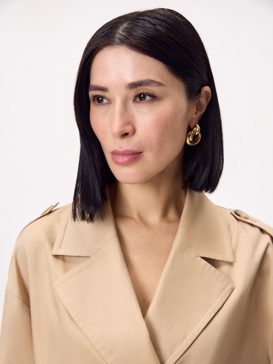 Укороченный жакет-тренч из 100% хлопка