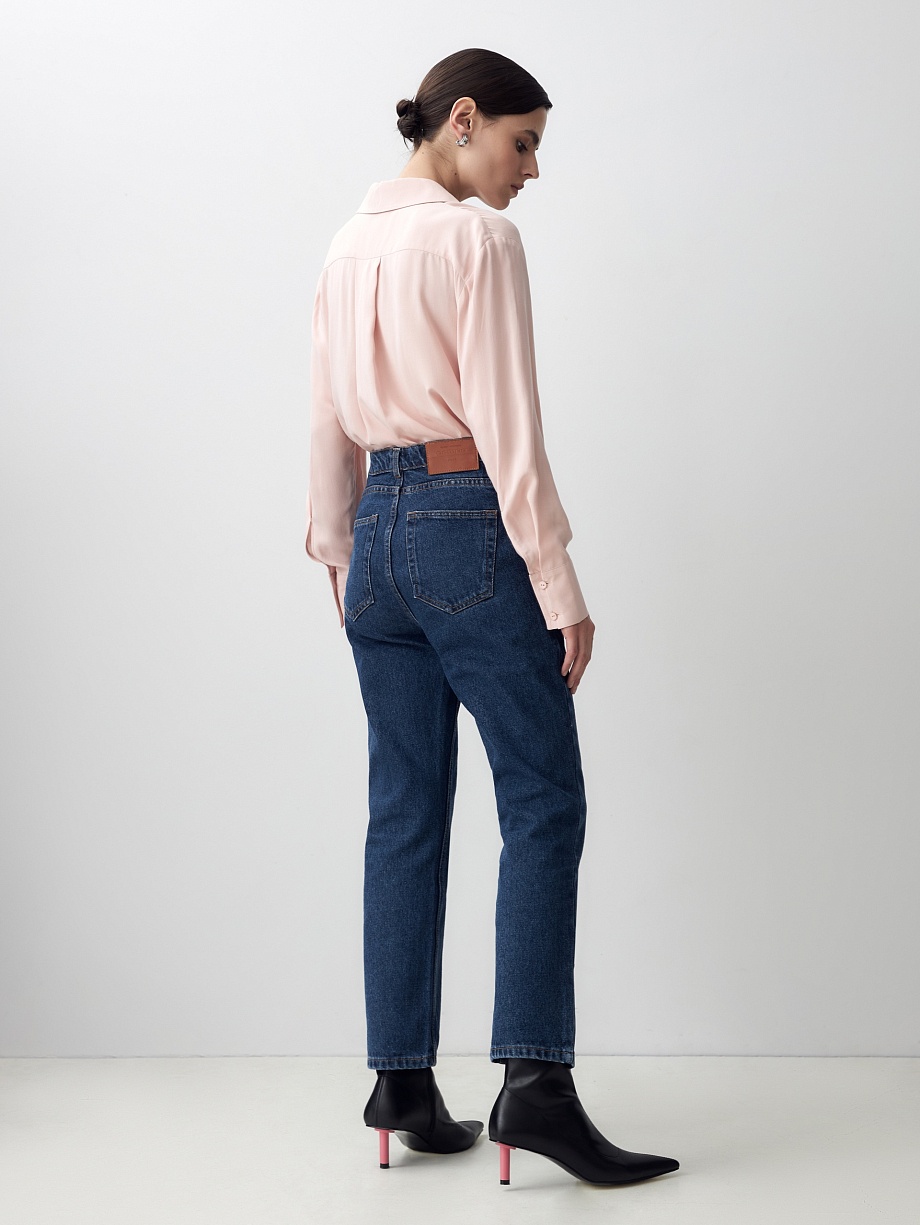 Прямые укороченные джинсы