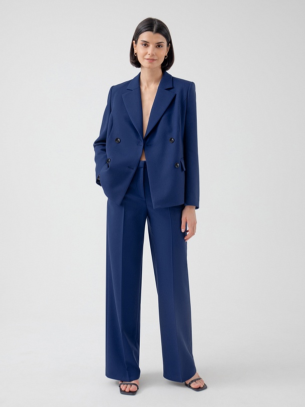 Брюки прямого силуэта из костюмной ткани