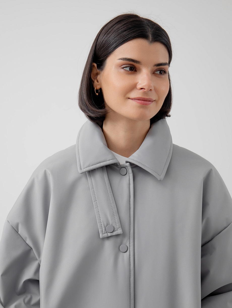 Однобортная объемная куртка с мембраной