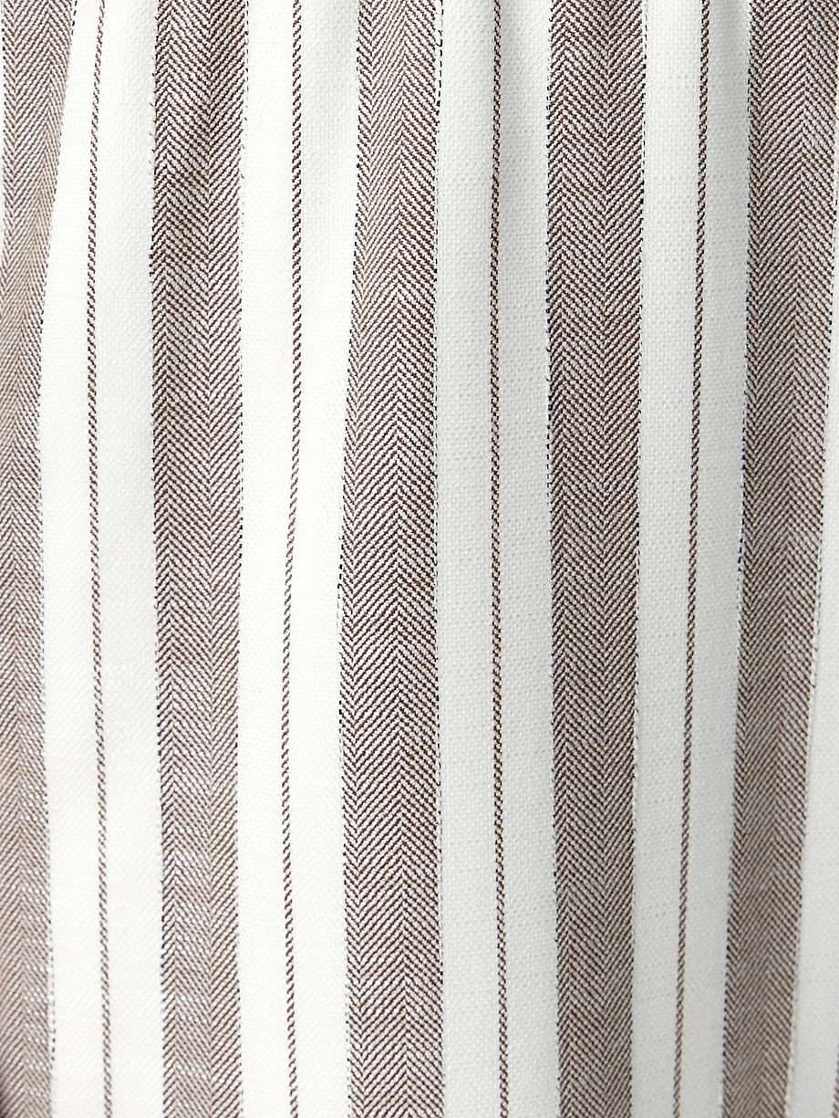 Летние брюки в полоску с поясом на резинке