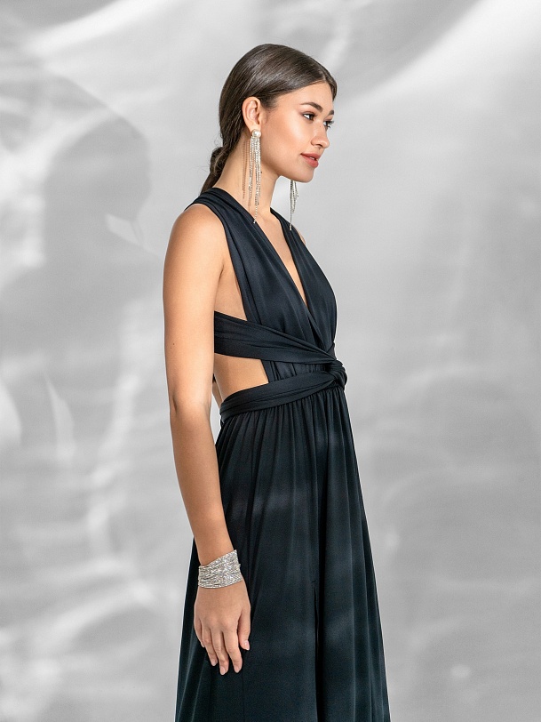 Платье вечернее длинное черное