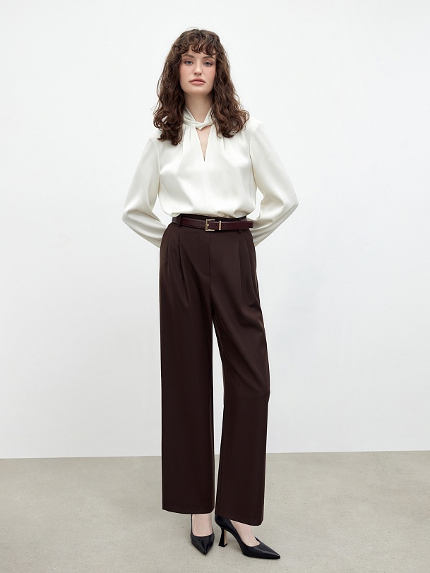 Широкие брюки из костюмной ткани с шерстью