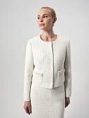 Укороченный жакет из твида с пайетками POMPA арт.2100423mc0190