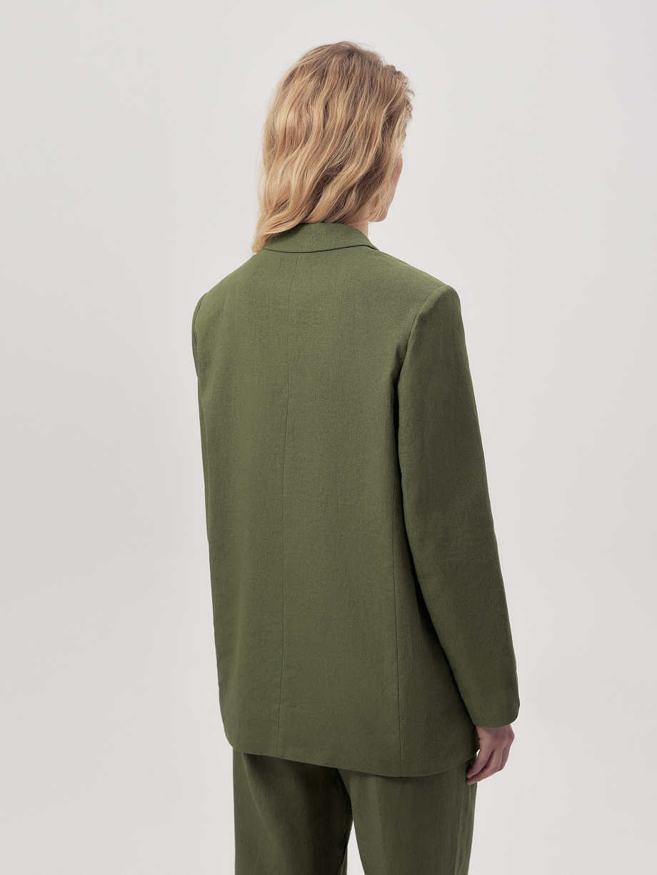 Прямой жакет из смесового льна
