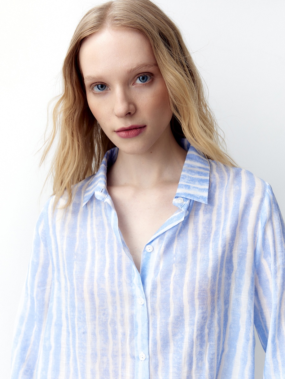 Рубашка свободная в полоску