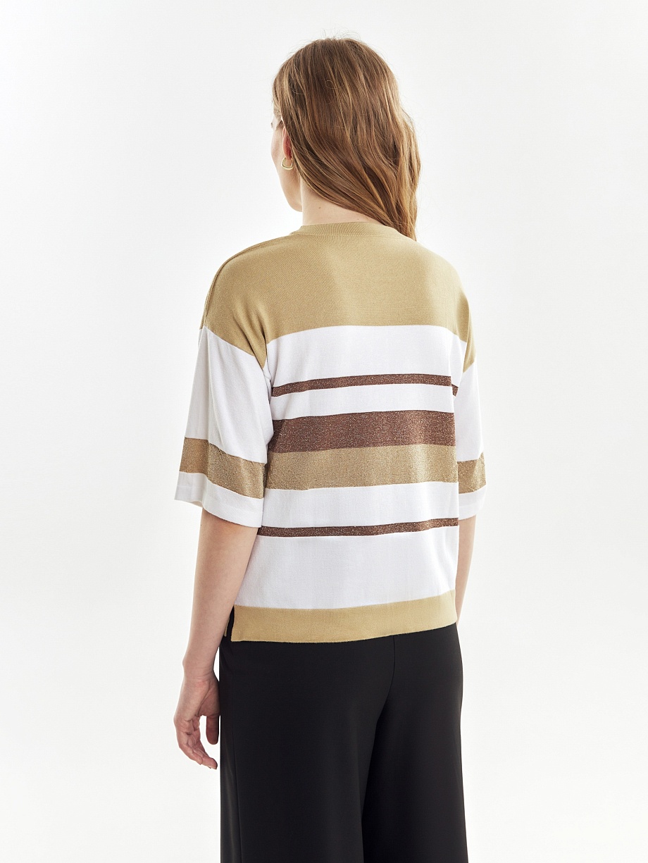 Джемпер с коротким рукавом из тонкого трикотажа