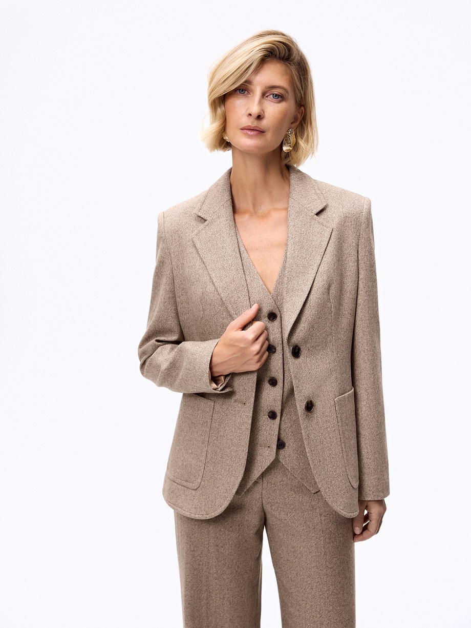 Жакет из премиальной костюмной ткани с шерстью