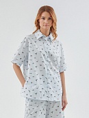 Свободная блуза в принте с фантастическими животными из 100% хлопка POMPA арт.3148200cs0590