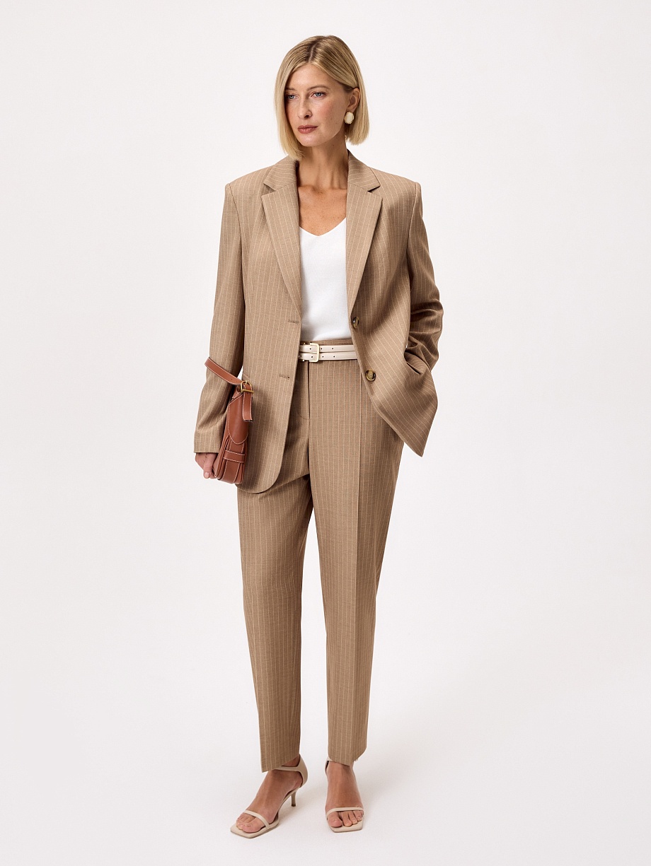 Удлиненный жакет из костюмной ткани