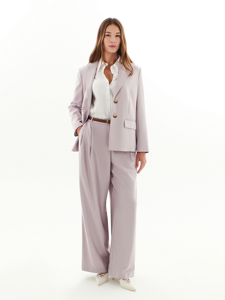 Широкие брюки со складками из костюмной ткани 