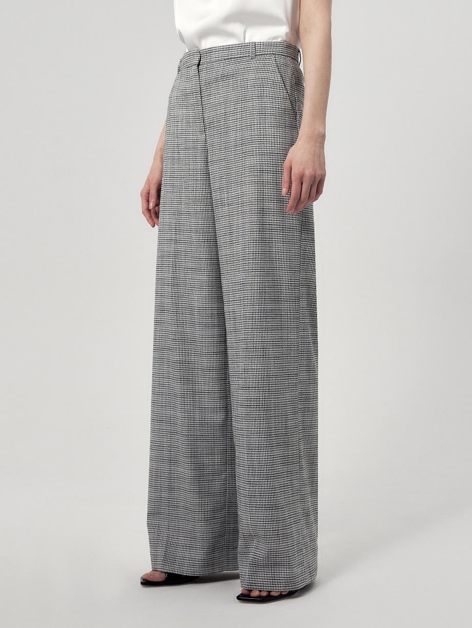 Прямые свободные брюки из твида