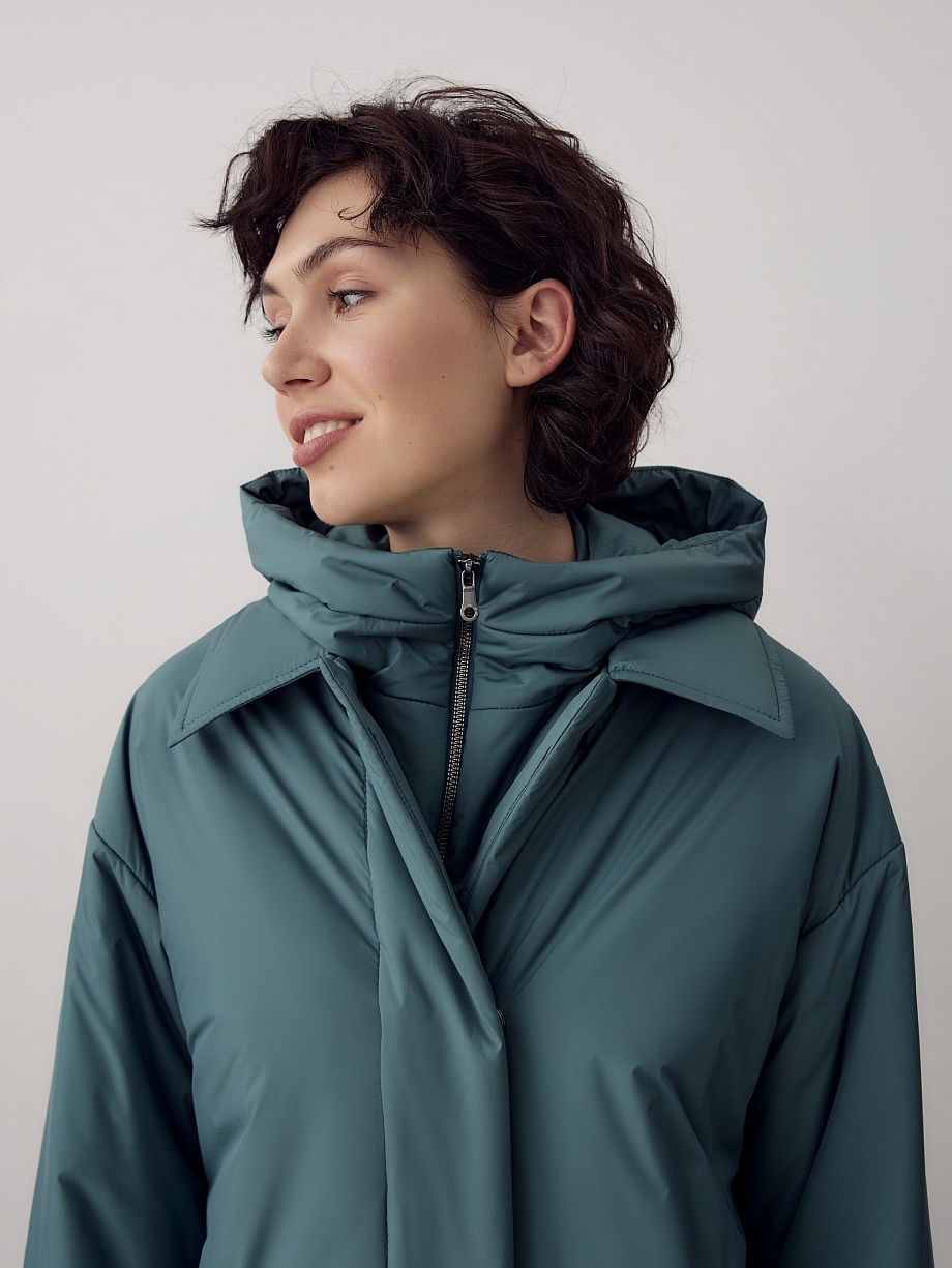 Пальто-тренч со съёмным капюшоном