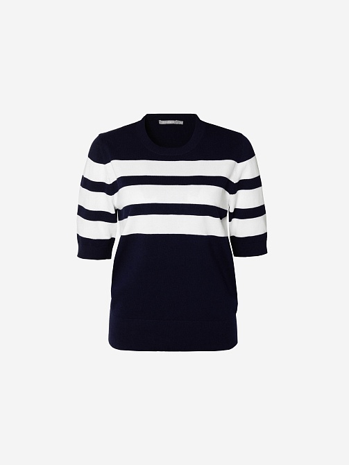 Вязаный джемпер из 100% хлопка с коротким рукавом