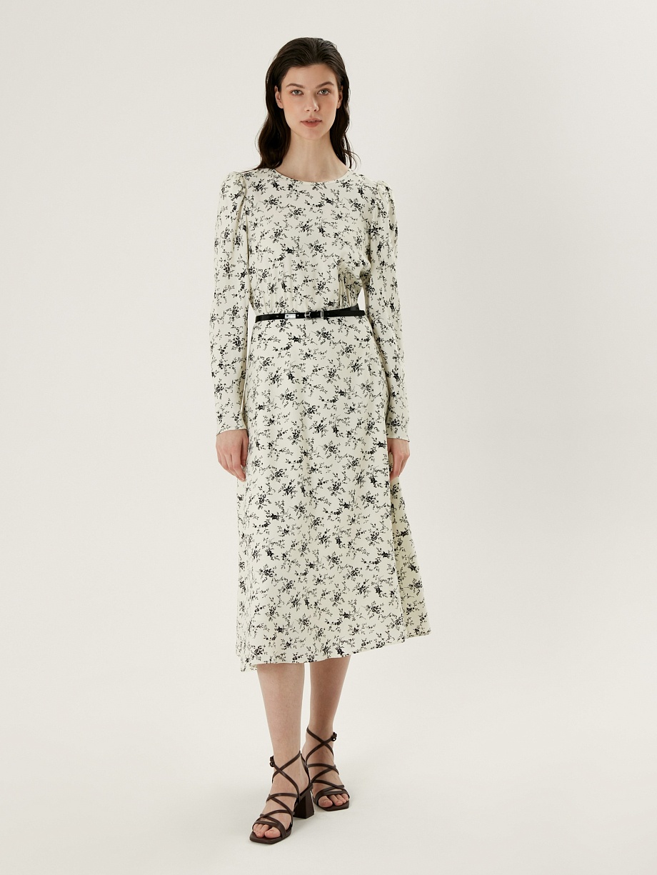 Приталенное платье миди из вискозы