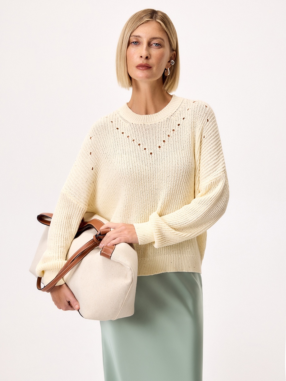 Джемпер из хлопка с микропайетками