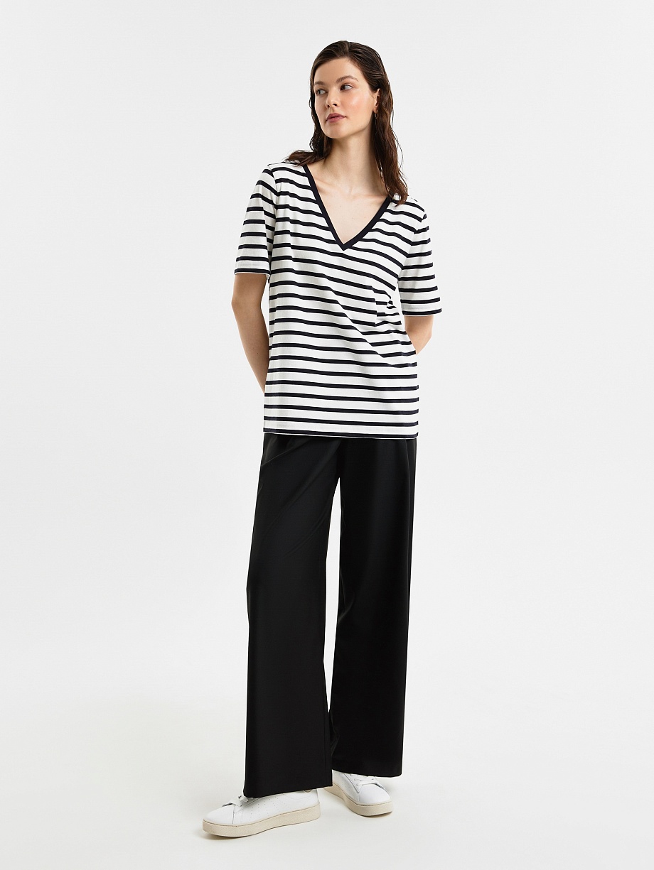 Свободная футболка из хлопка в полоску