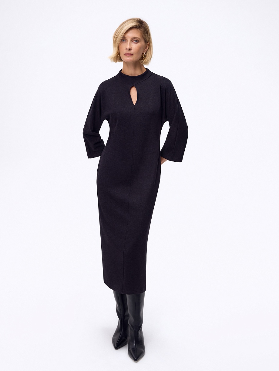 Платье миди из вискозного трикотажа