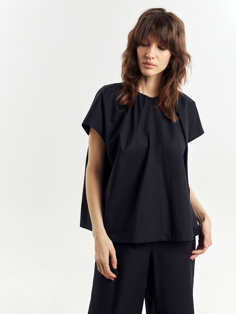 Блуза из 100% хлопка с коротким рукавом