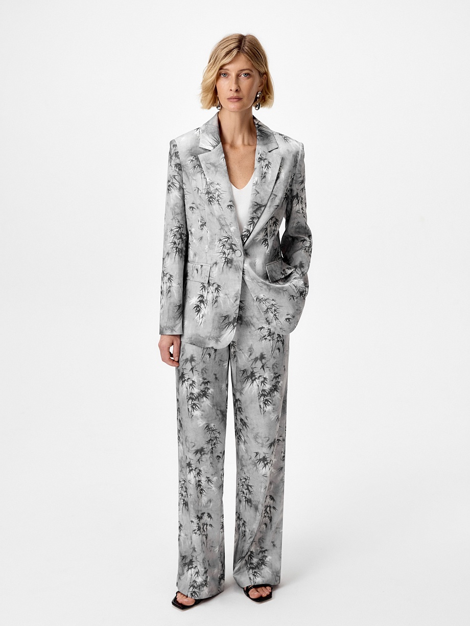 Жакет из вискозной атласной ткани