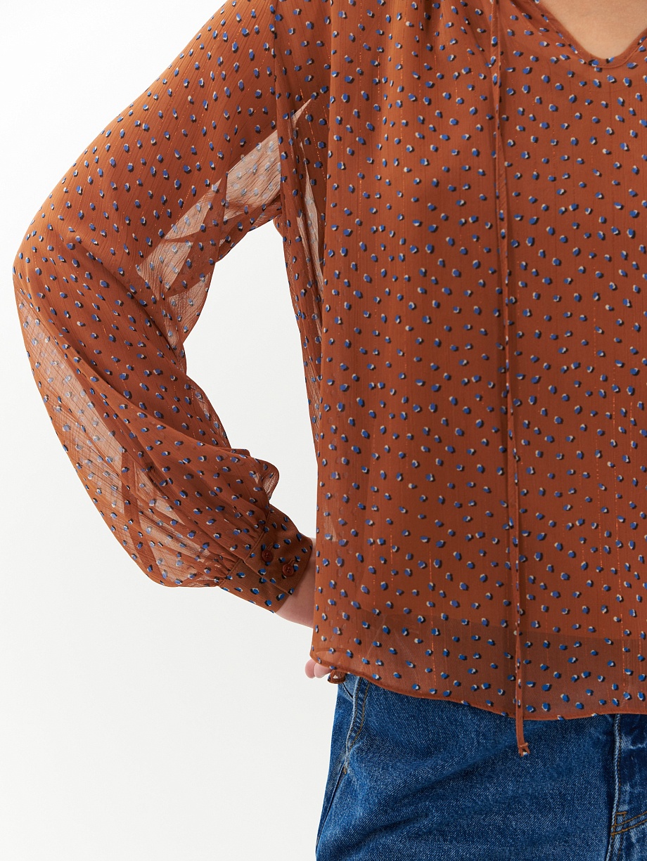 Блуза из шифона с мелким принтом