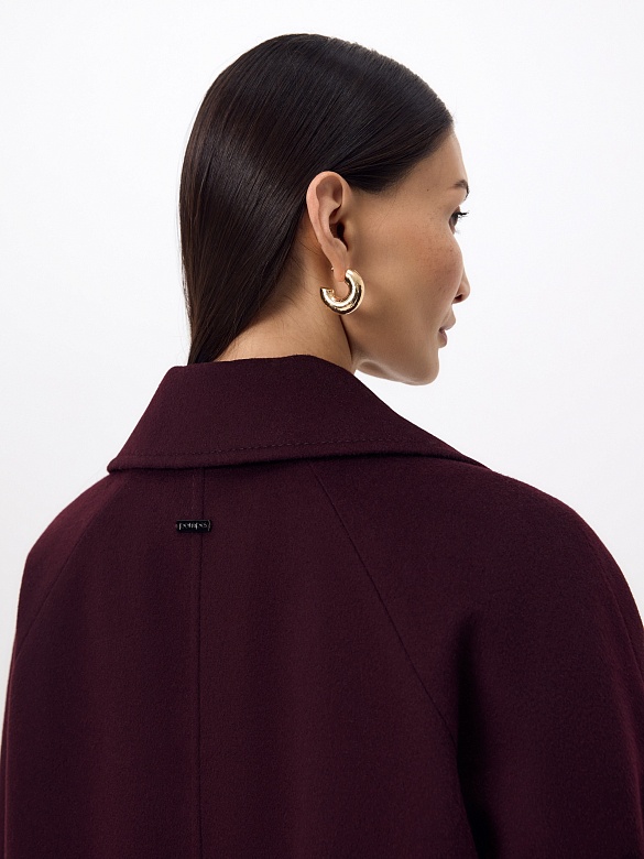 Пальто из шерсти с мембраной, утеплённой спинкой и съёмным капюшоном POMPA арт.1015644p90812