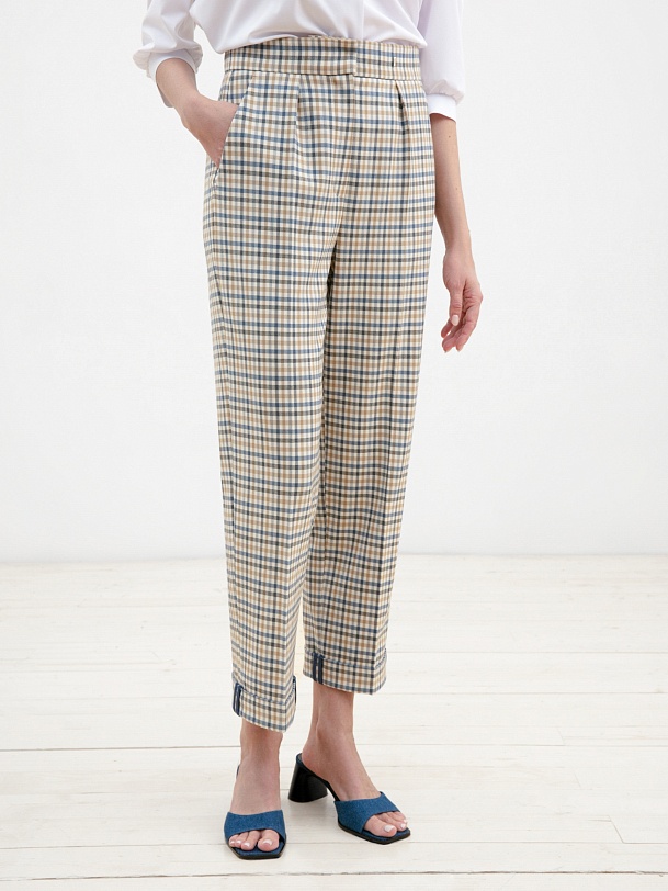 Брюки женские прямые в клетку