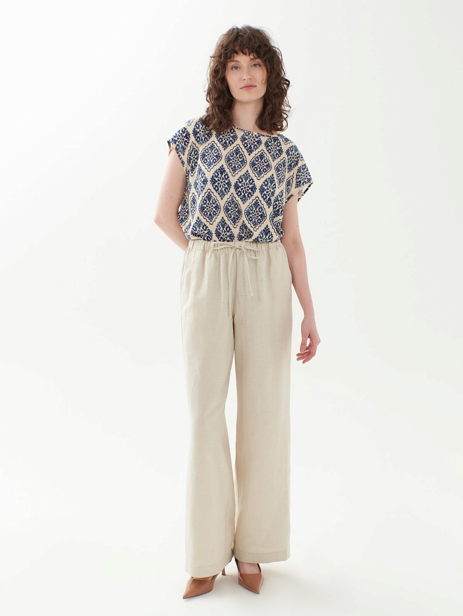 Брюки из хлопка и льна