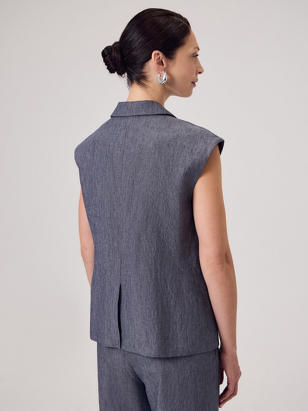 Приталенный жилет из премиального 100% льна