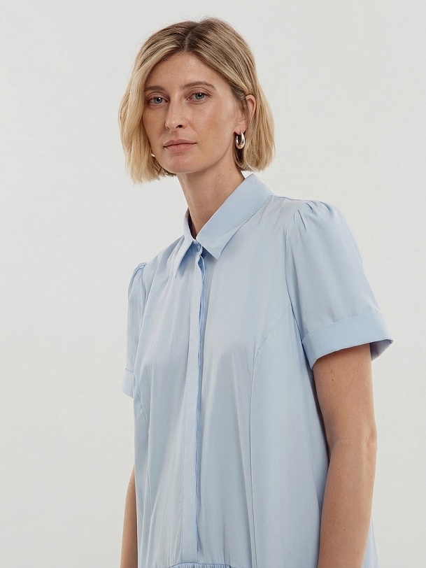 Хлопковое платье-рубашка