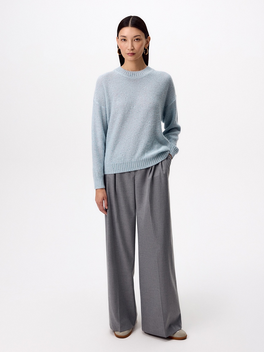 Джемпер из вязаного трикотажа с пайетками