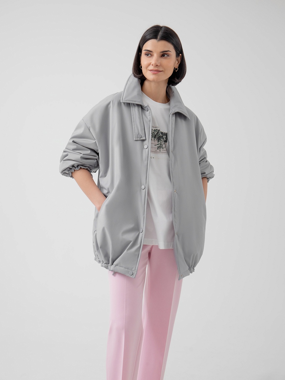 Однобортная объемная куртка с мембраной