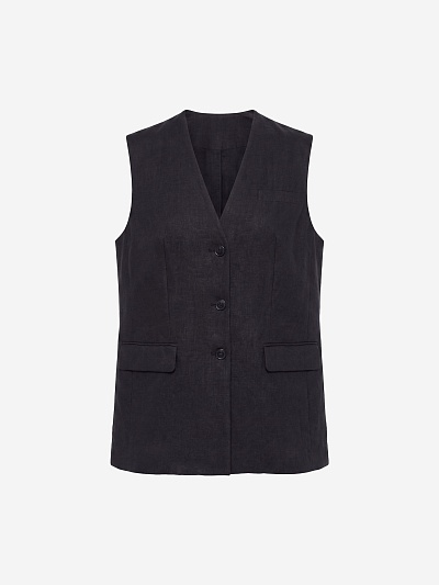 Жилет из 100% льна POMPA