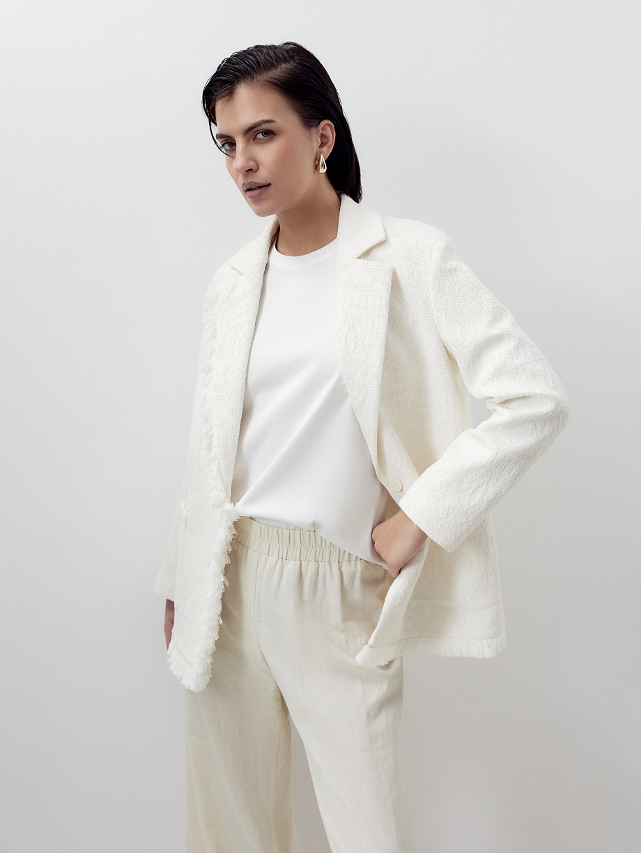 Летний жакет из хлопкового жаккарда